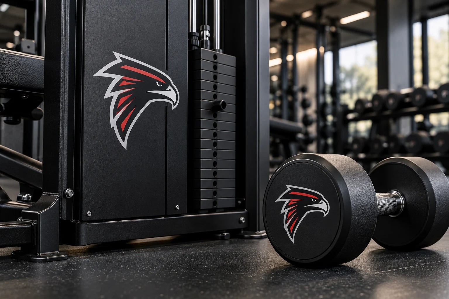 Concept equipment branding for a fictional school